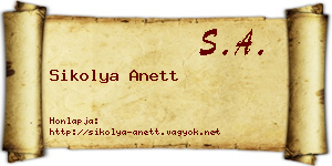 Sikolya Anett névjegykártya